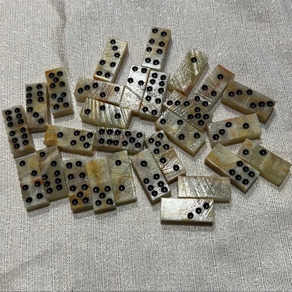 Beige Onyx Domino Game Set